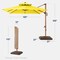 Best Choice Products 10ft Square Woodgrain Pattern 2-Tier Outdoor Solar LED Cantilever Umbrella w/ Base